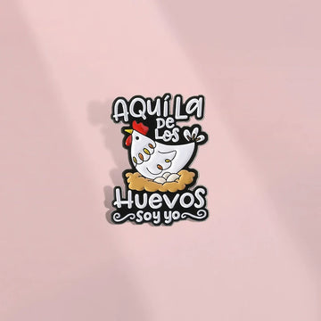 Cute Cartoon Chicken Metal Pin Badge by Topboring