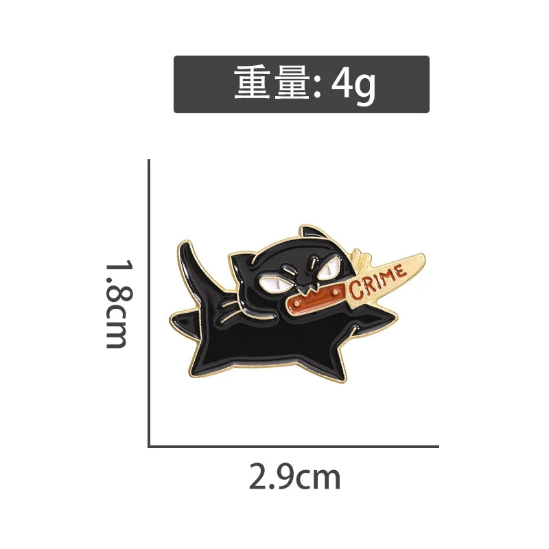 Cute Cartoon Cat Metal Pin Badge by Topboring