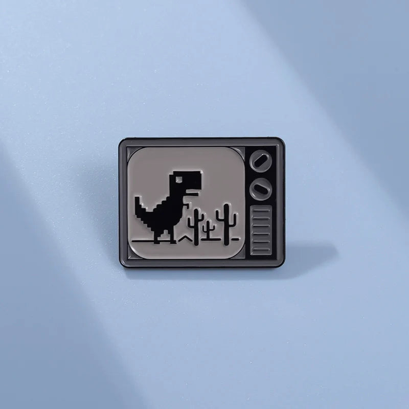 Mini Cartoon Dinosaur Metal Pin Badge by Topboring