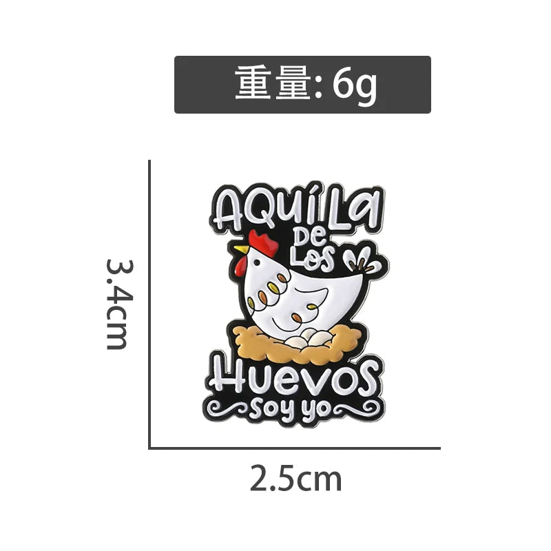 Minimalist Cute Cartoon Chicken Metal Soft Enamel Pin Badge