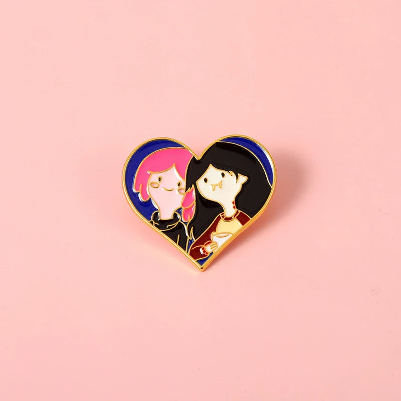 Cute Heart Metal Pin Badge by Topboring