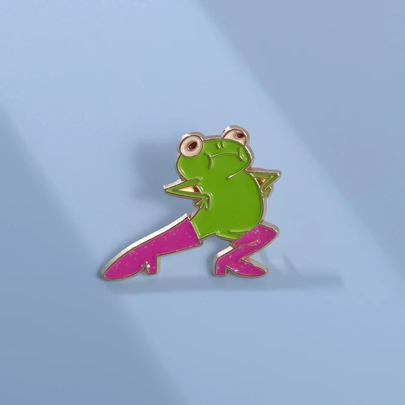 Funny Frog Metal Pin Badge by Topboring