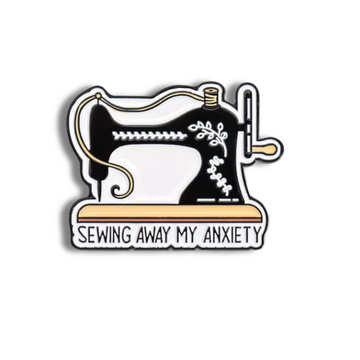 "Sewing Away Anxiety"- Communication Pin Badge