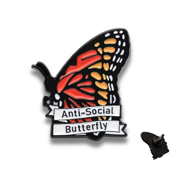 “Anti-Social Butterfly” - Communication Pin Badge