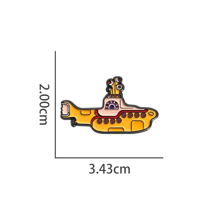 Playful Whimsical Yellow Pin Badge Metal Pin Badge