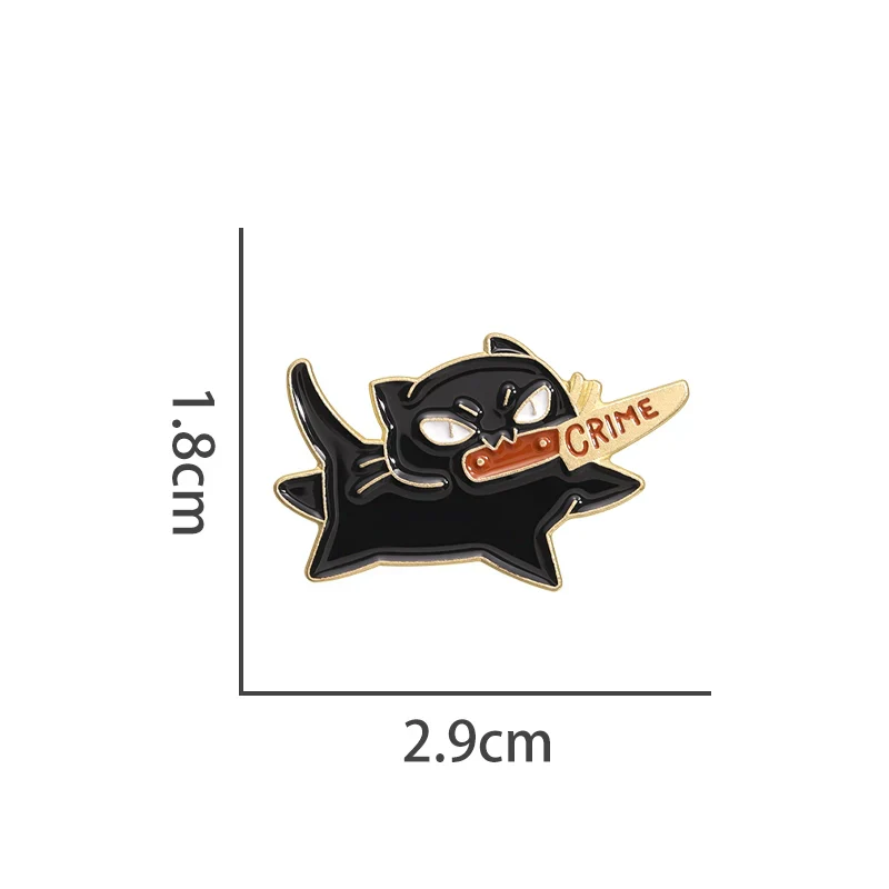 Cute Cartoon Cat Metal Pin Badge by Topboring