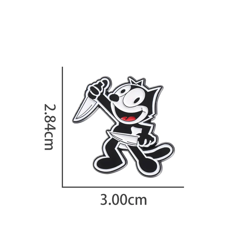 Bold Cartoon Cat Metal Pin Badge by Topboring