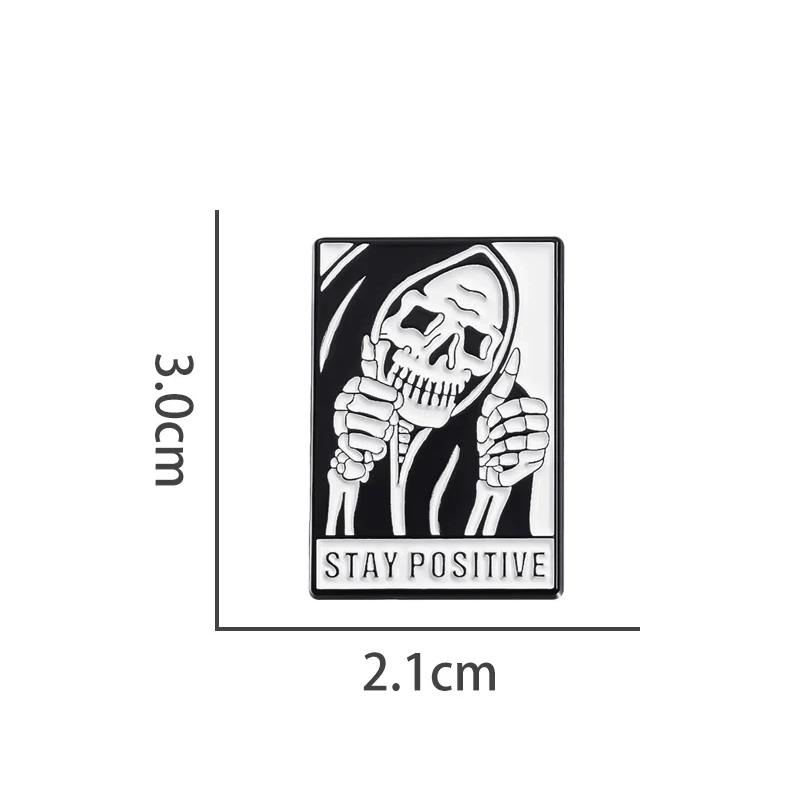 Funny Whimsical Skull Metal Pin Hard Enamel Pin Badge