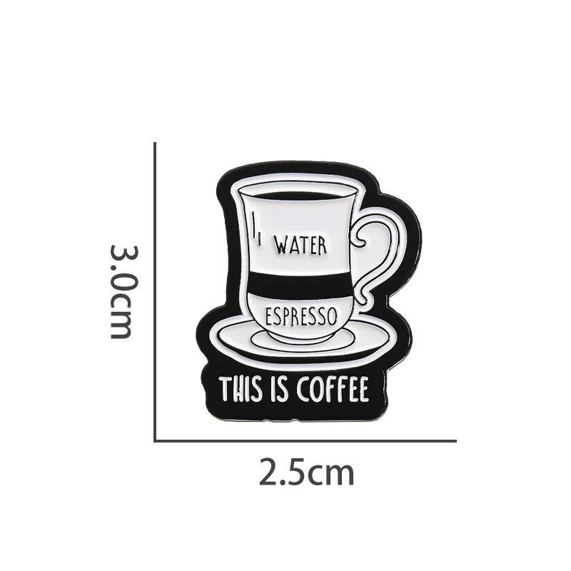 Whimsical Coffee Metal Pin Badge by Topboring