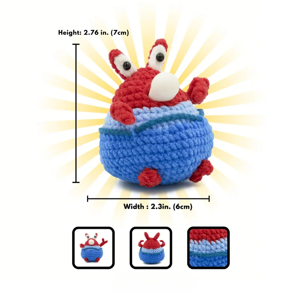 TOPBORING  🦀Mr. Krabs-Crochet Stress Squeezie Fidget Toy
