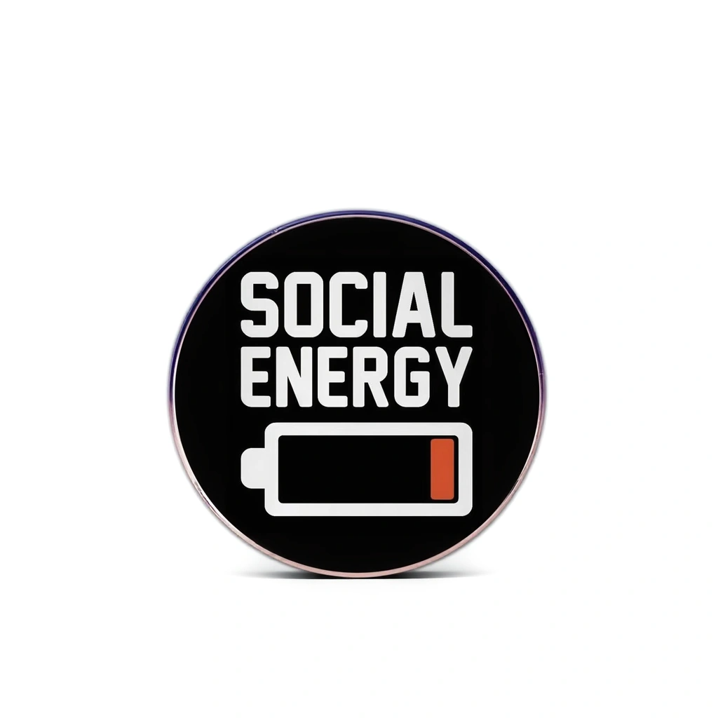 "Social Energy Low" - Kommunikations-Anstecker