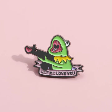 Retro Cartoon Frog Metal Pin Badge by Topboring