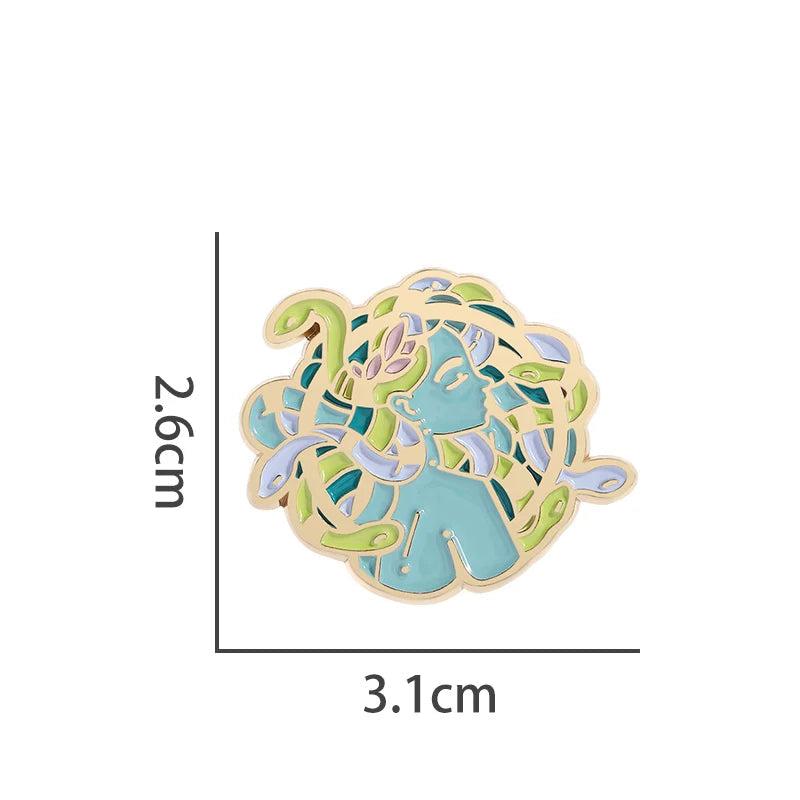 Minimalist Retro Green Snake Metal Soft Enamel Pin Badge