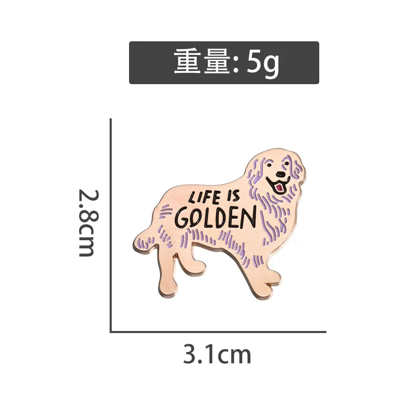 Mini Cartoon Dog Metal Pin Badge by Topboring