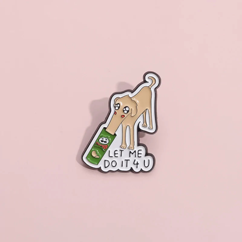 Cute Cartoon Dog Metal Pin Badge by Topboring