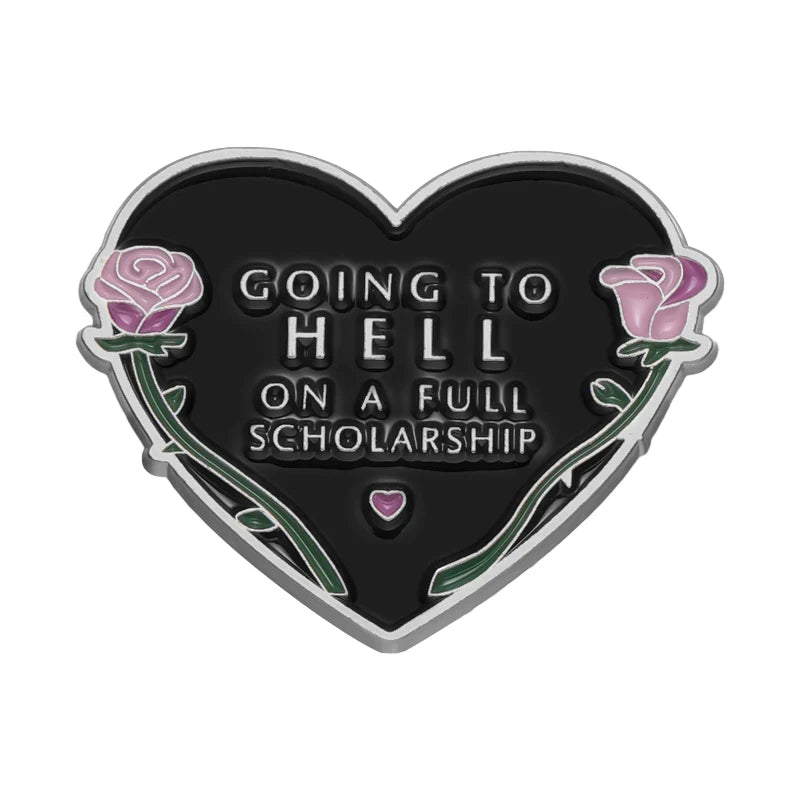 Bold Black Heart Metal Pin Badge by Topboring