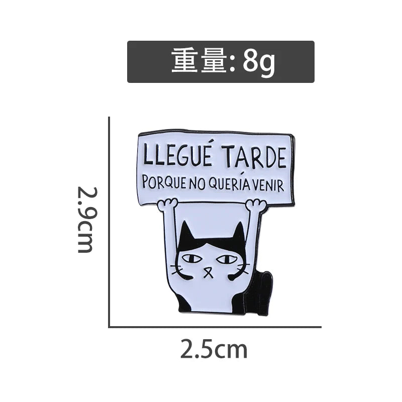 Cute Cat Metal Pin Badge by Topboring