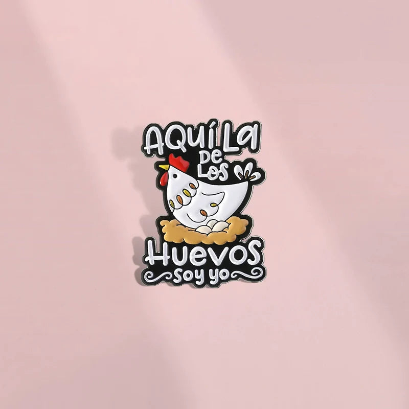 Cute Cartoon Chicken Metal Pin Badge by Topboring