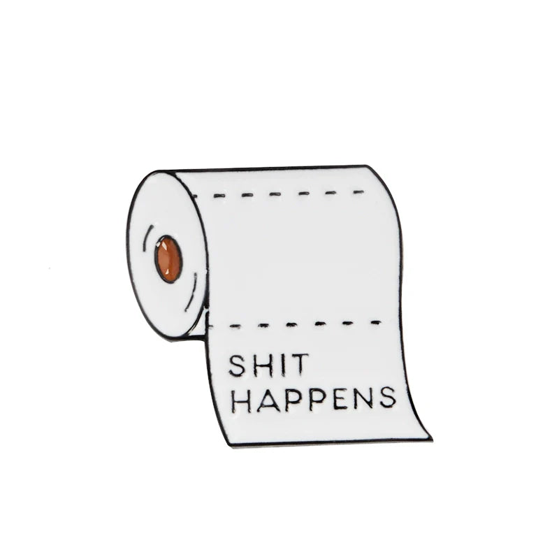 Funny Shithappens Pin Badge by Topboring