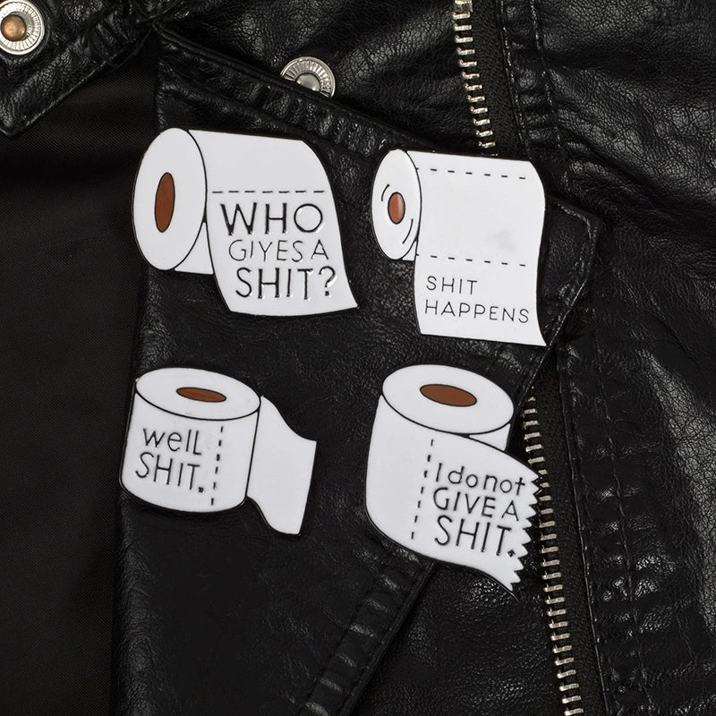 Funny Shithappens Pin Badge by Topboring