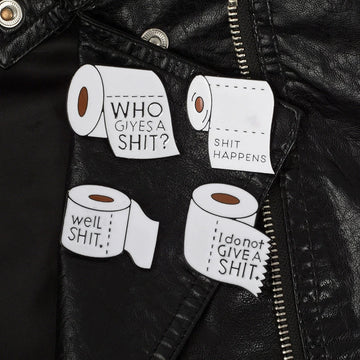 Funny Shithappens Pin Badge by Topboring