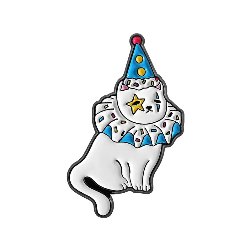 Cute Cartoon Cat Metal Pin Badge by Topboring