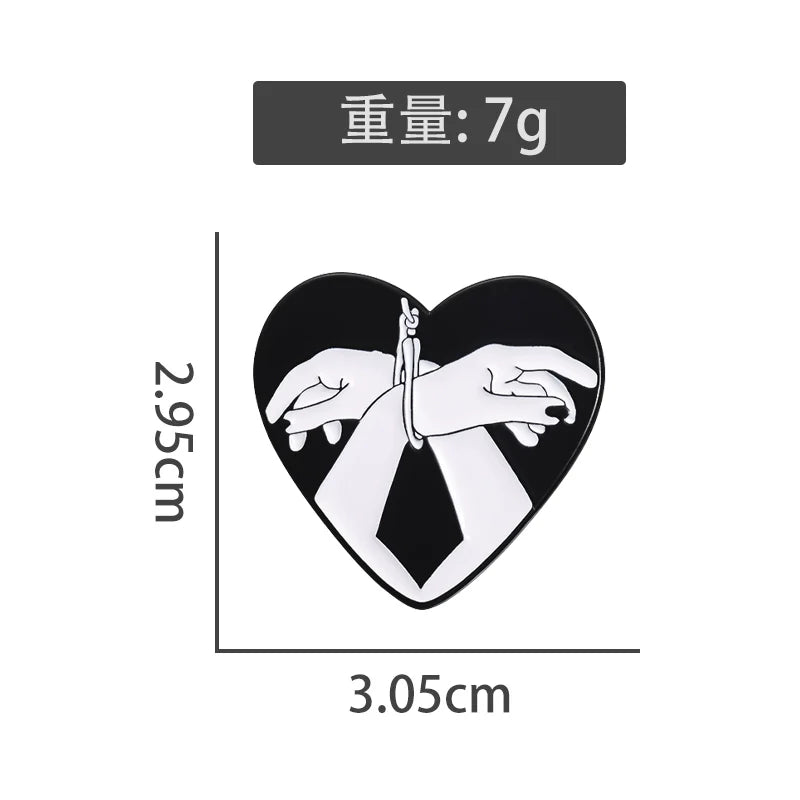 Minimalist Bold Cartoon Heart Metal Soft Enamel Pin Badge