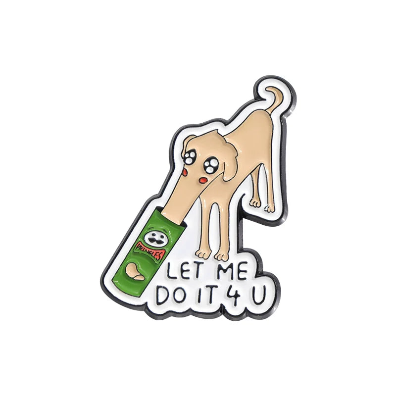 Charming Cute Cartoon Dog Metal Enamel Pin Badge