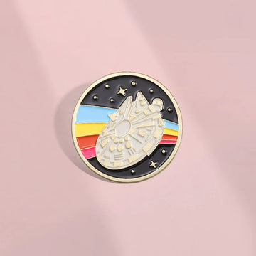 Playful Cartoon Star Pin Badge by Topboring