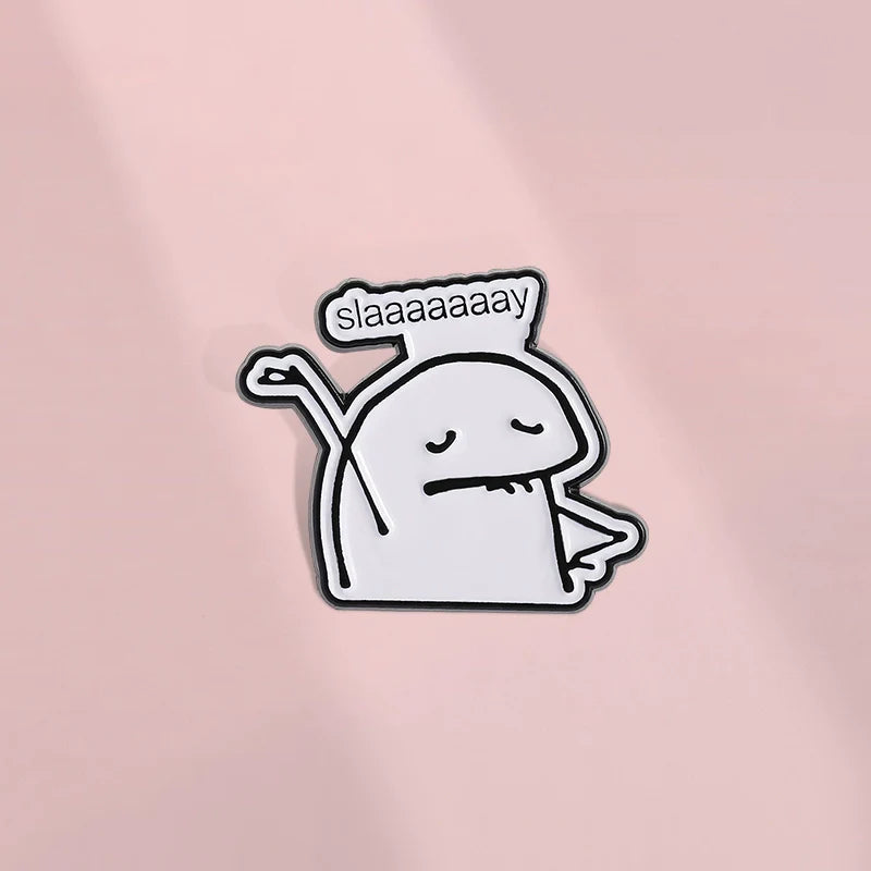 Cute Slaaaaaaay Metal Pin Badge by Topboring