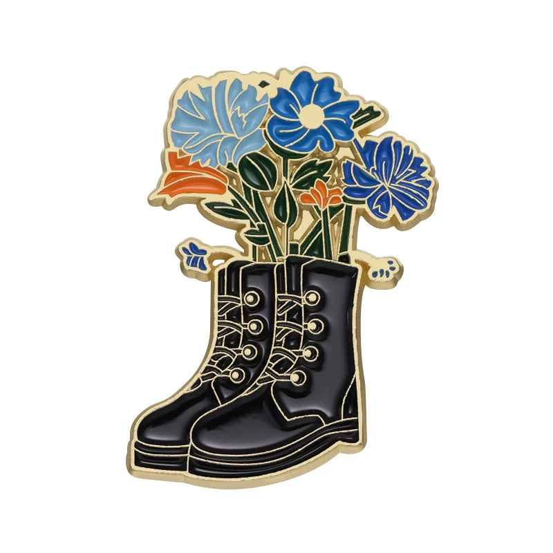 Cute Cartoon Flower Metal Pin Badge by Topboring