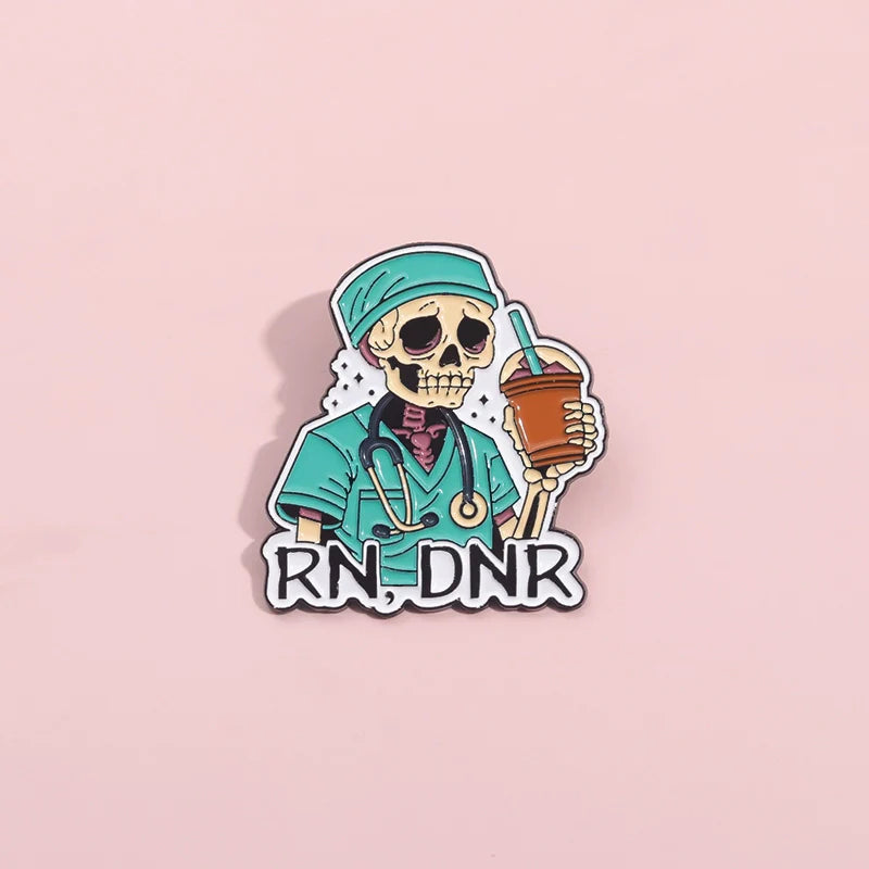 Cute Skull Cartoon Metal Pin Badge by Topboring