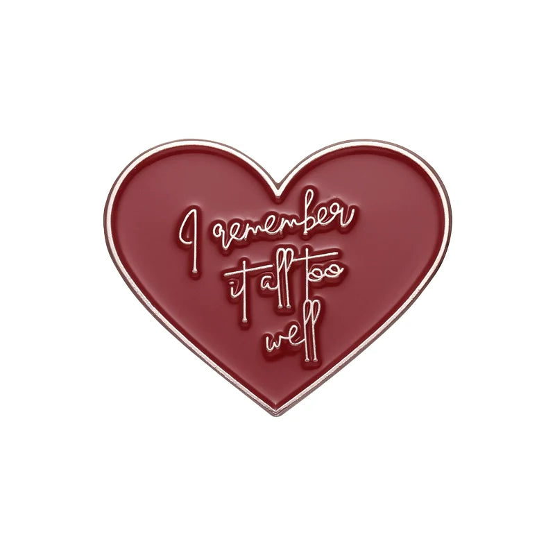 Aesthetic Mini Red Heart Metal Metal Pin Badge