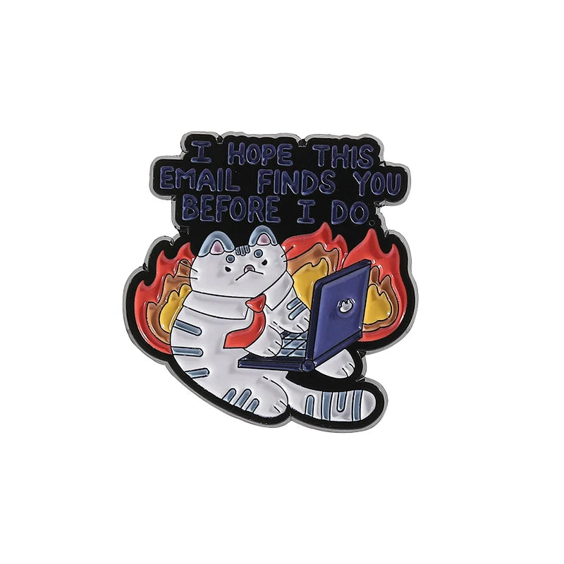 Cartoon Stylish Cartoon Cat Pin Hard Enamel Pin Badge