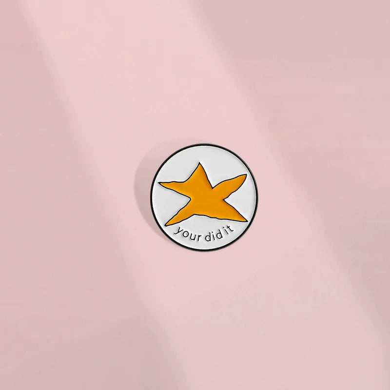 Mini Cartoon Star Metal Pin Badge by Topboring