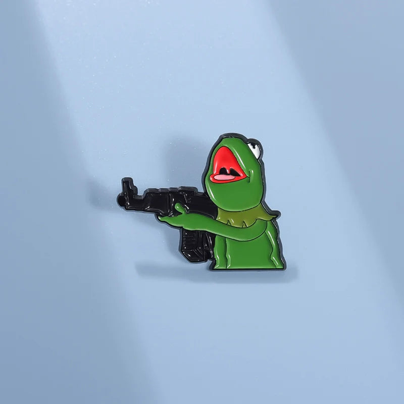 Kawaii Cartoon Frog Metal Pin Badge by Topboring