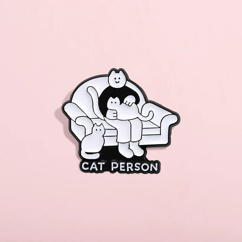 Cute Cartoon Cat Pin Badge by Topboring