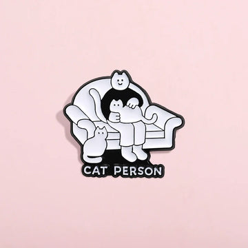 Cute Cartoon Cat Pin Badge by Topboring