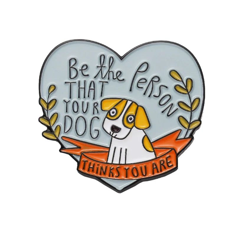 Cute Charming Heart Dog Metal Soft Enamel Pin Badge