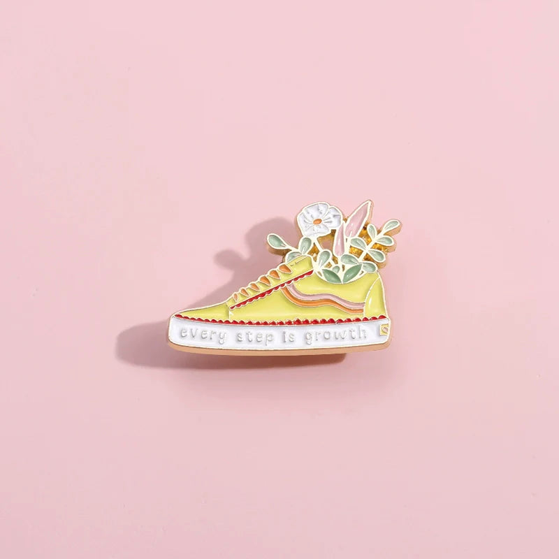 Cute Cartoon Flower Metal Pin Badge by Topboring