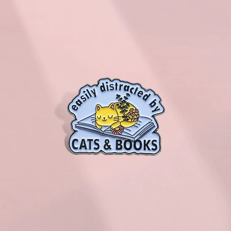 Cute Cat Metal Pin Badge by Topboring