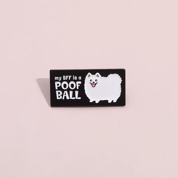 Quirky Black Dog Metal Pin Badge by Topboring