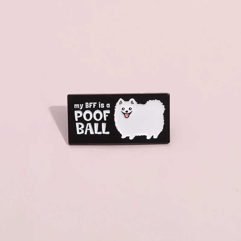 Quirky Black Dog Metal Pin Badge by Topboring