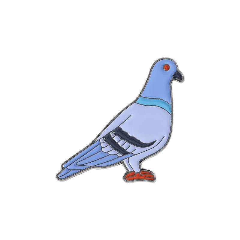 Retro Cartoon Bird Metal Pin Badge by Topboring