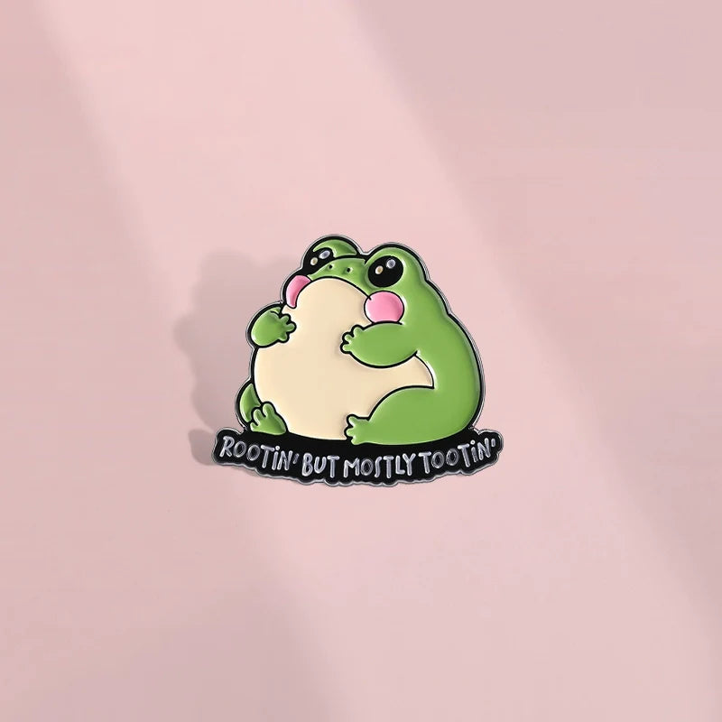 Cute Cartoon Frog Metal Pin Badge by Topboring