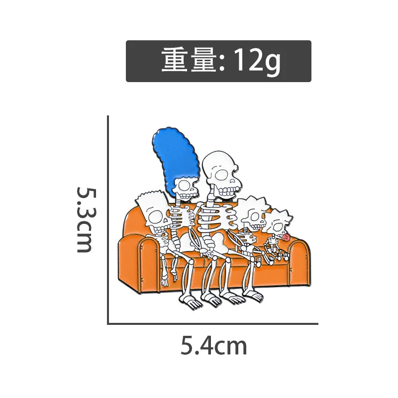 Funny Stylish Skull Metal Pin Hard Enamel Pin Badge
