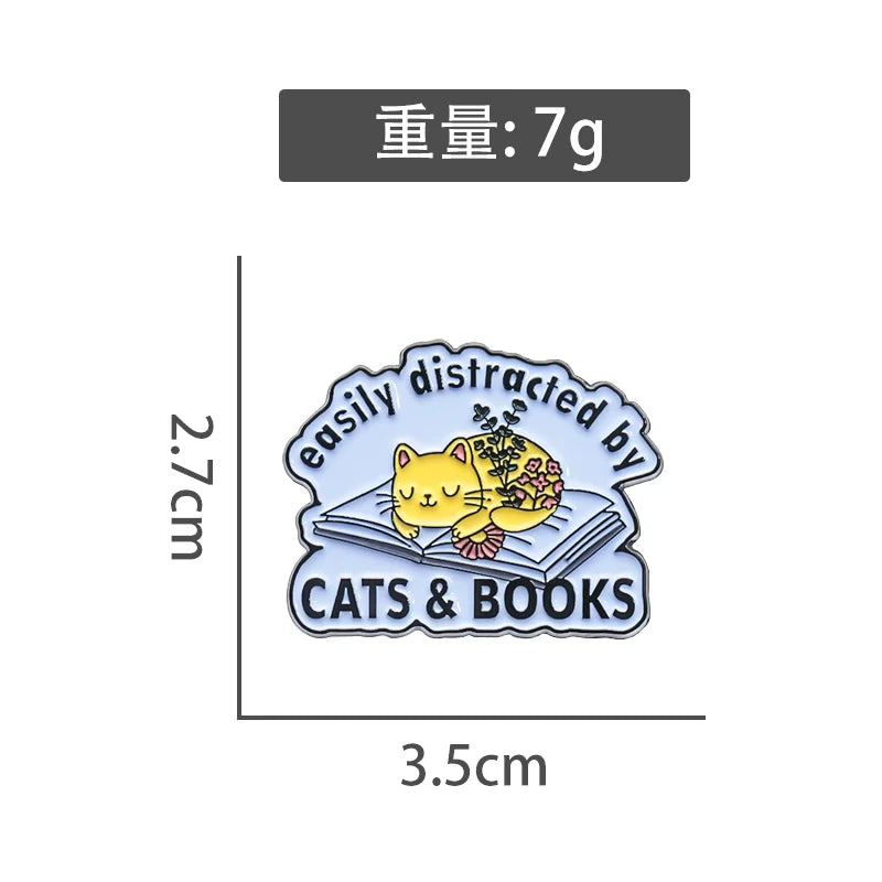 Cute Cat Metal Pin Badge by Topboring