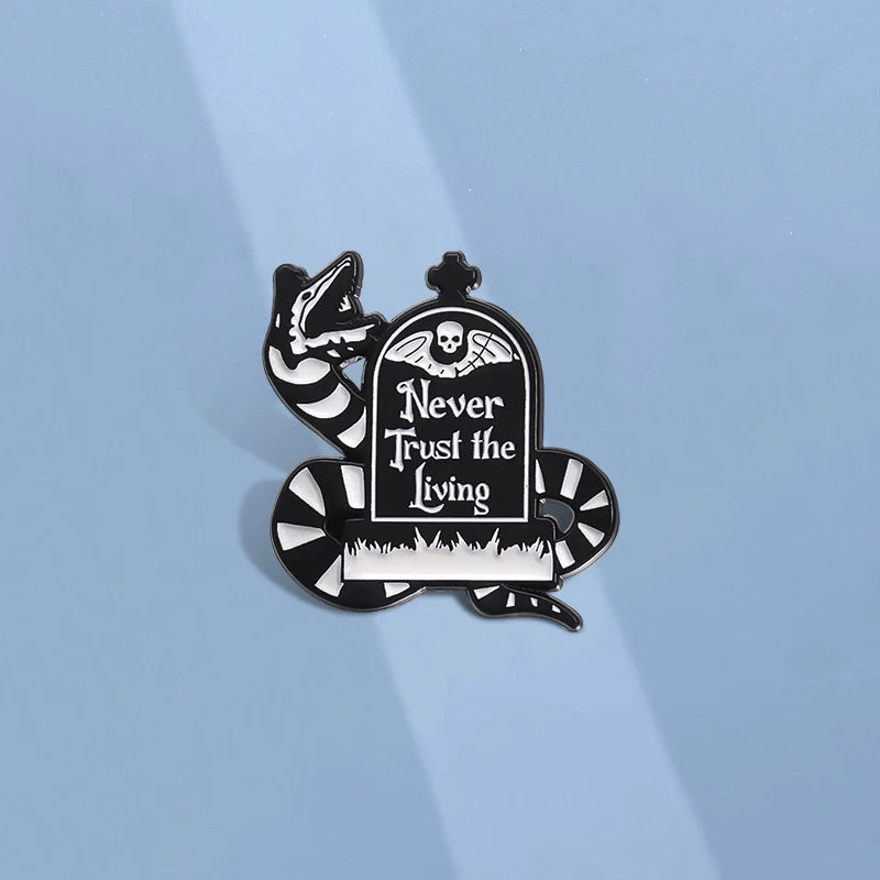 Kawaii Skull Snake Metal Pin Badge by Topboring