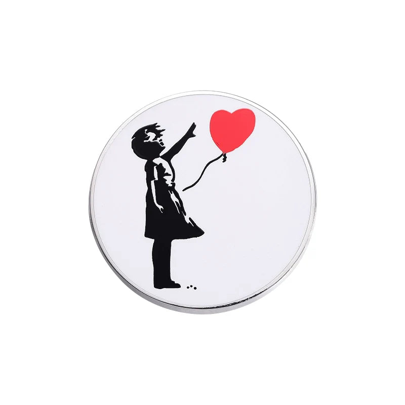 Funny Cute White Pin Badge Metal Pin Badge