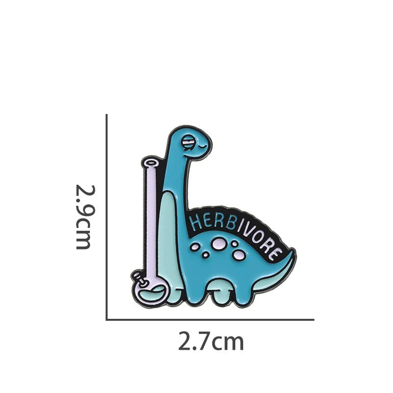 Minimalist Cute Cartoon Dinosaur Metal Soft Enamel Pin Badge